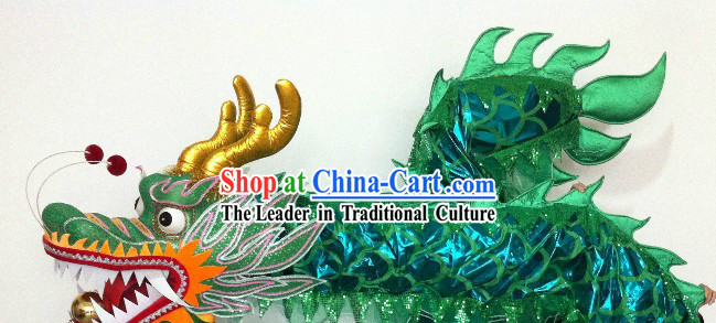 Shinning Green China Dragon Dance Costumes for 13-14 Adults