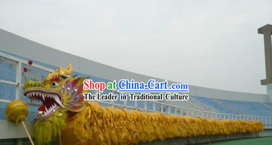 98 Meters Shinning Gold Dragon Dance Costume for 49-50 People