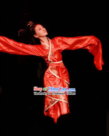 Traditional Red Chinese Classical Imperial Palace Dancing Costumes