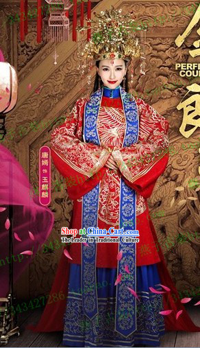 Traditional Chinese Brides Wedding Suit Robe Clothing