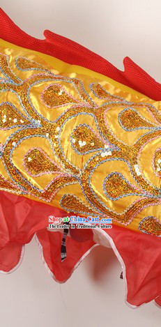 Traditional Chinese Yellow Embroidery Dragon Dancing Costumes