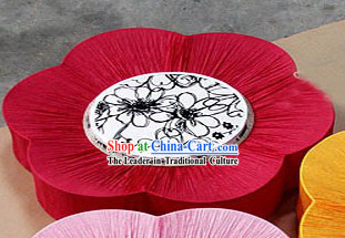 Unique 24 Inches Big Chinese Mandarin Fabric Style Ocean Flower Lanterns