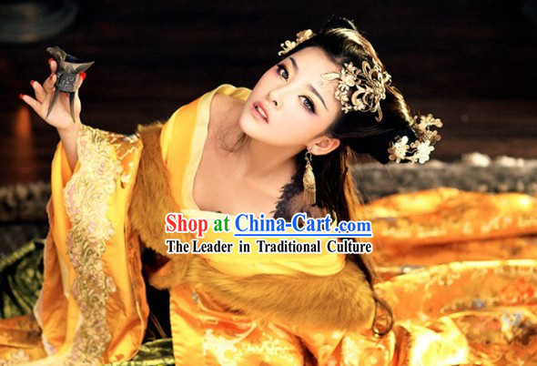 Ancient Chinese Sexy Beauty Costumes and Hair Accessories