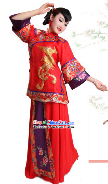 Traditional Chinese Classical Wedding Phoenix Outfit for Brides