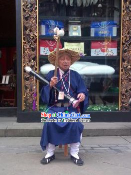 Traditional Chinese Legend Taoist Monk Costumes Robe and Hat