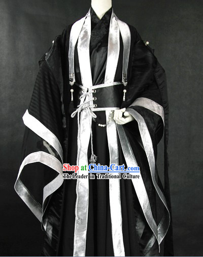 Ancient Chinese Black Swordsman Costumes for Men