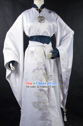 Ancient Chinese White Cosplay Robes for Men