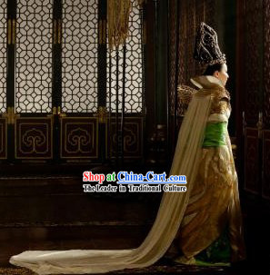 Ancient Chinese Tang Dynasty Wu Zetian Costumes and Hat for Women