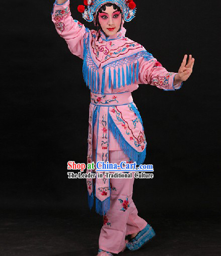 Pink Chinese Opera Female Warriors Wudan Costumes for WOmen