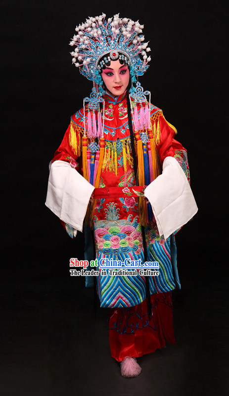 Gui Fei Zui Jiu Style Phoenix Embroidery Wedding Dress and Phoenix Coronet Complete Set