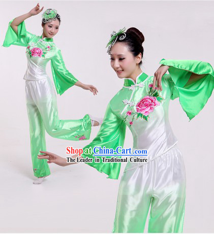 Traditional Chinese Colour Transition Fan Dance Costumes for Women