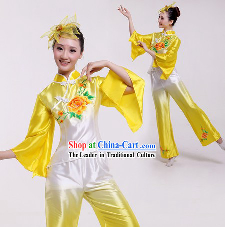 Traditional Chinese Colour Transition Fan Dancing Costumes for Women