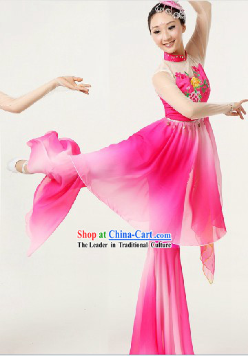 Mandarin Fan Dance Costume and Headpiece for Women