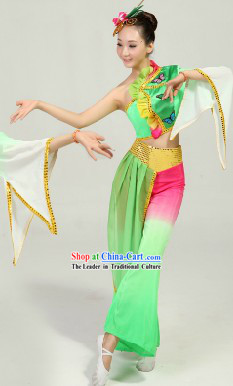 Chinese Classical Dancing Costume and Headpiece for Women