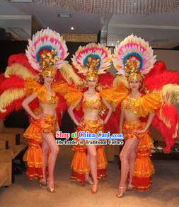 Samba Stage Performance Costumes and Hat for Women