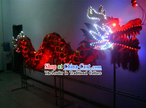 LED Lights Dragon Dance Costumes Complete Set for 4 People