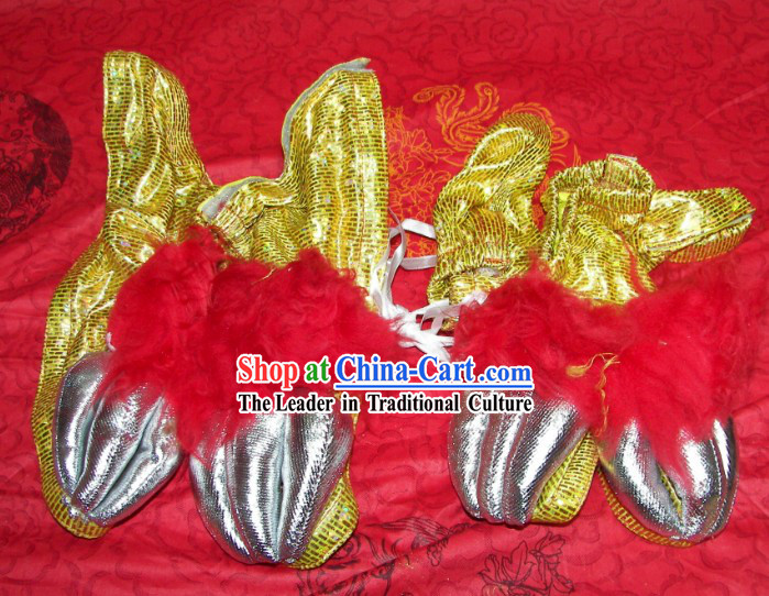 Gold Color Lion Dance Claws for Professional Performance and Competition