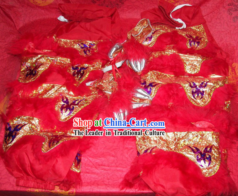 Festival Celebration Two Pairs of Chinese Lion Dance Pants and Claws Covers