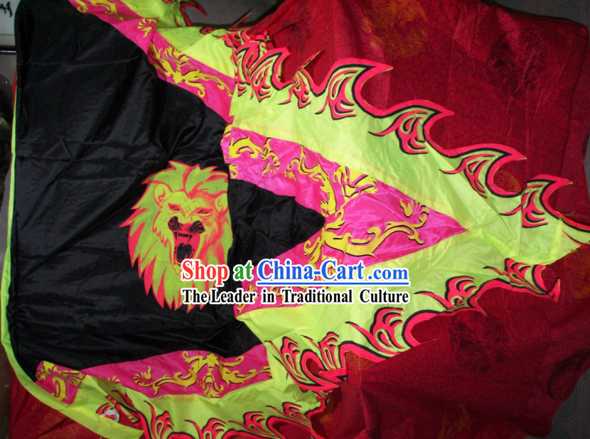 Chinese Lion Dance and Dragon Dance Performance Giant Flag Banner