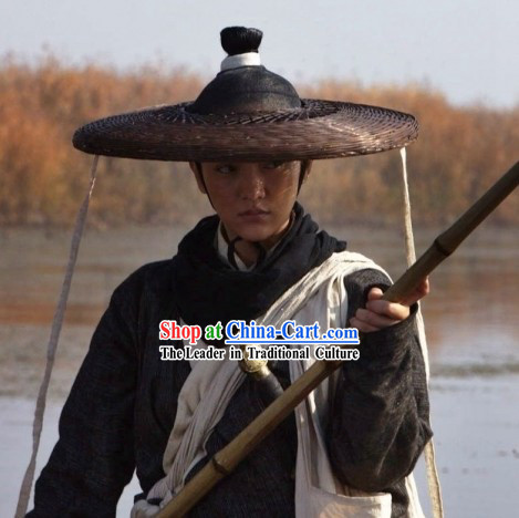 Ancient Chinese Warrior Swordsman Bamboo Hat