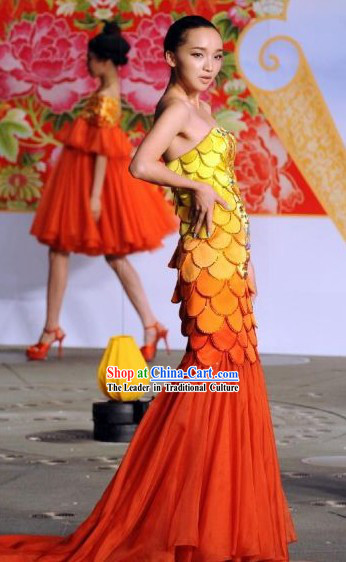 Chinese Lunar New Year Fish Dance Costumes for Women