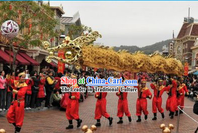 Abstract Style Supreme Golden Dragon Dance Costumes Complete Set