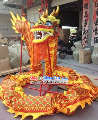 Red and Yellow Traditional Chinese Dragon Dance Costumes Complete Set