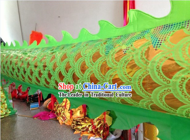 Traditional Chinese Green Dragon Dance Costumes Complete Set