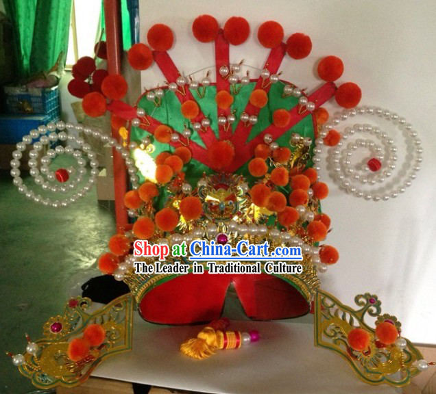 Traditional Chinese Peking Opera Gwan Gong Helmet