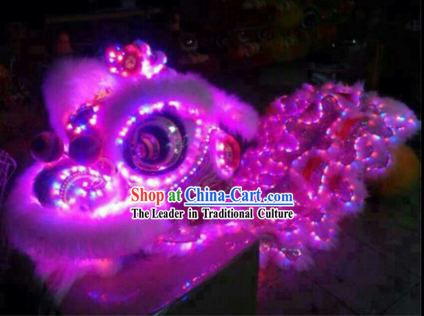 Battery Powered Luminous LED Lights Lion Dance Costumes Complete Set