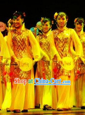 Chinese Classical Fan Group Dance Outfit for Women