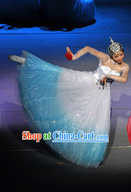 Professional Stage Performance Dance Costumes and Headwear for Women