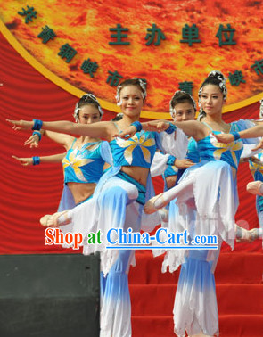 Professional Group Dance Costumes and Headwear Complete Set for Women