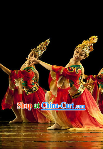 Chinese Classical Costumes and Headdress Complete Set for Women