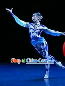 Chinese Stage Dragonfly Dance Costumes and Headwear Complete Set
