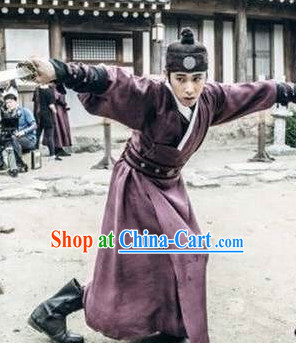 Ancient Korean Knight Costumes and Headwear Complete Set for Boys