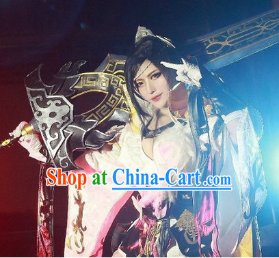 Ancient Chinese Swordswoman Cosplay Costumes Complete Set