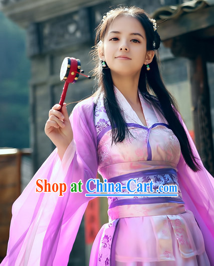 Chinese Purple Princess Cosplay Swordswoman Costumes Complete Set