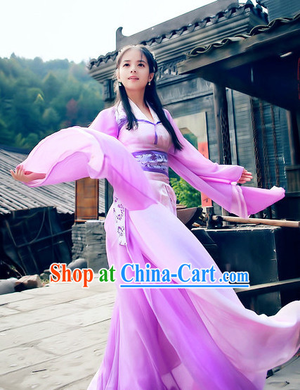 Ancient Asian Purple Fairy Clothes Complete Set