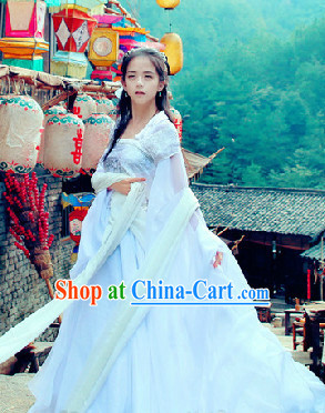 Chinese White Fairy Dresses Complete Set