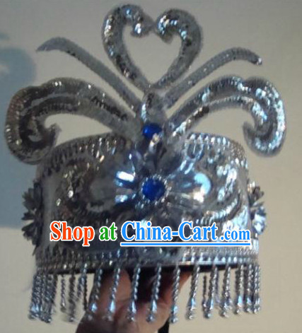 Traditional Yi Minority Headpiece for Dancers