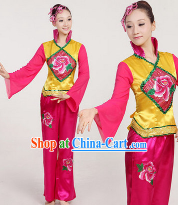 Professional Chinese Yangge Group Dancewear Complete Set