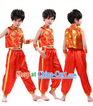 Traditional Chinese Dragon Dancer Uniform for Kids