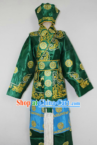 Chinese Ancient Wusheng Costumes and Hat Complete Set