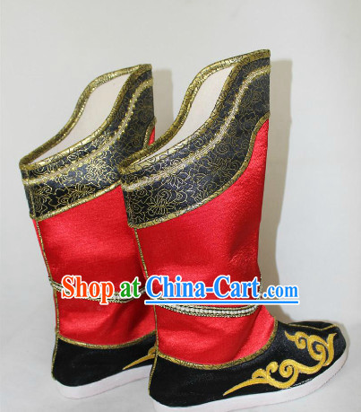 Ancient Chinese Red Official Boots
