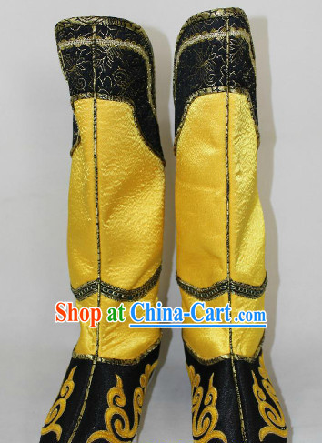 Traditional Chinese Yellow Hanfu Boots