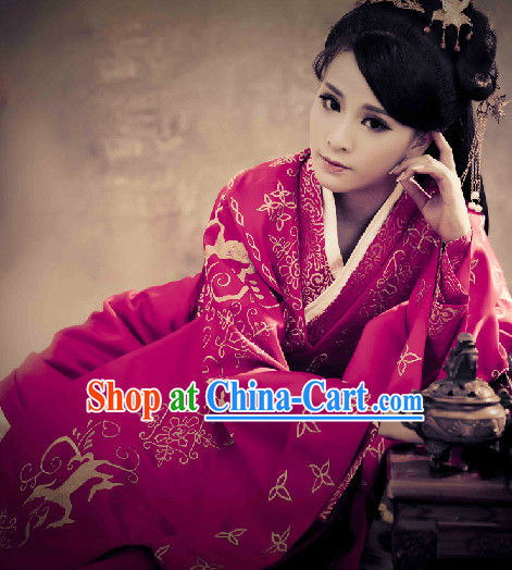 Ancient Chinese Purple Queen Costumes Complete Set