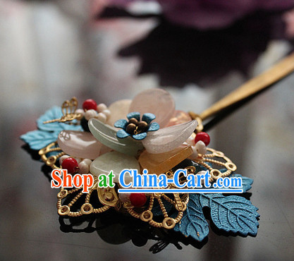 Chinese Traditional Handmade Dragonfly Flower Hair Clasp for Ladies