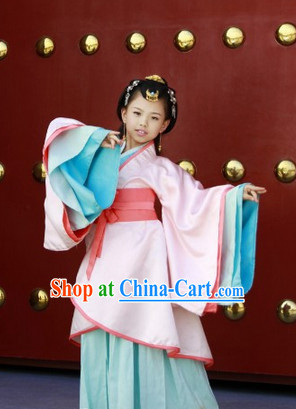 China Han Dynasty Princess Clothes and Headgear for Kids