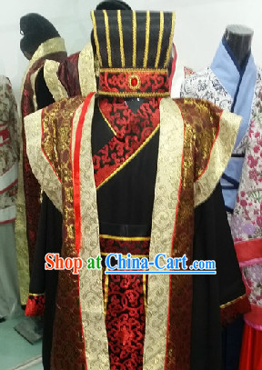 Ancient Chinese Court Costume and Hat for Men